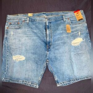 Levi's 405 Blue Distressed Denim Jean Shorts- Men's Big & Tall Size 54 NWT